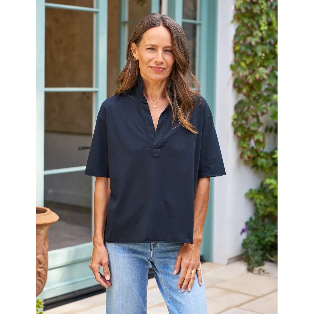 Frank & Eileen Patty Short-Sleeve Popover Henley British Royal Navy Sz S $168